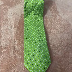 Chaps Green and White Polka Dot Tie